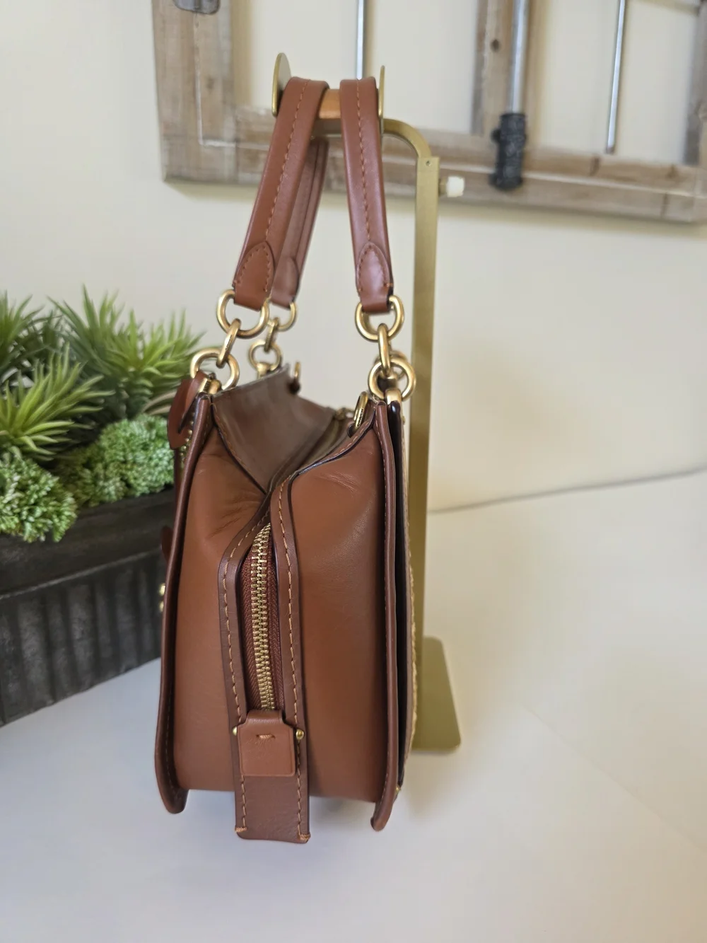 Coach Limited Edition Dreamer Leather & Woven Fabric Satchel Crossbody Bag - Picture 6 of 16